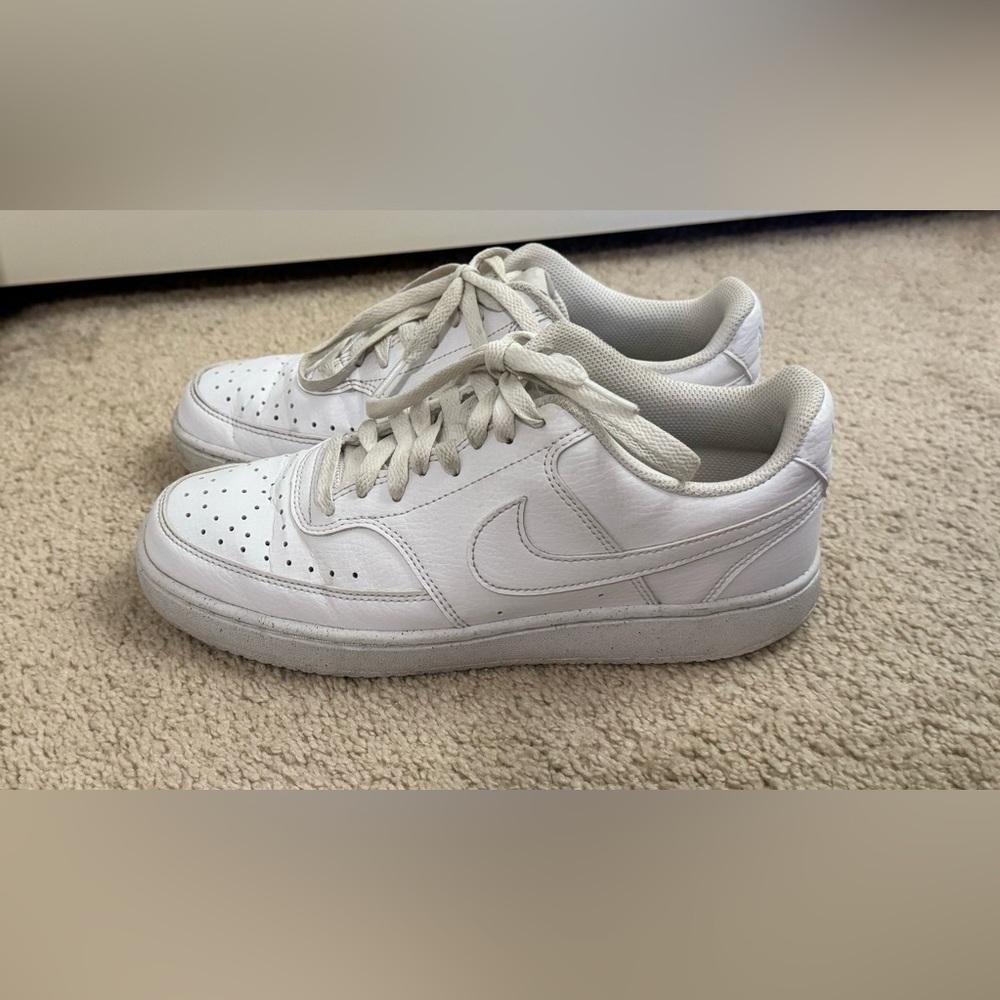 Nike Women Court Vision CD5434-100 White Lace Up Low Top Sneaker Shoes Size 8